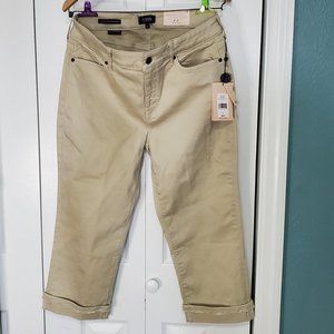 NWT Lift Tuck Technology NYDJ Tan Capri Women's 12